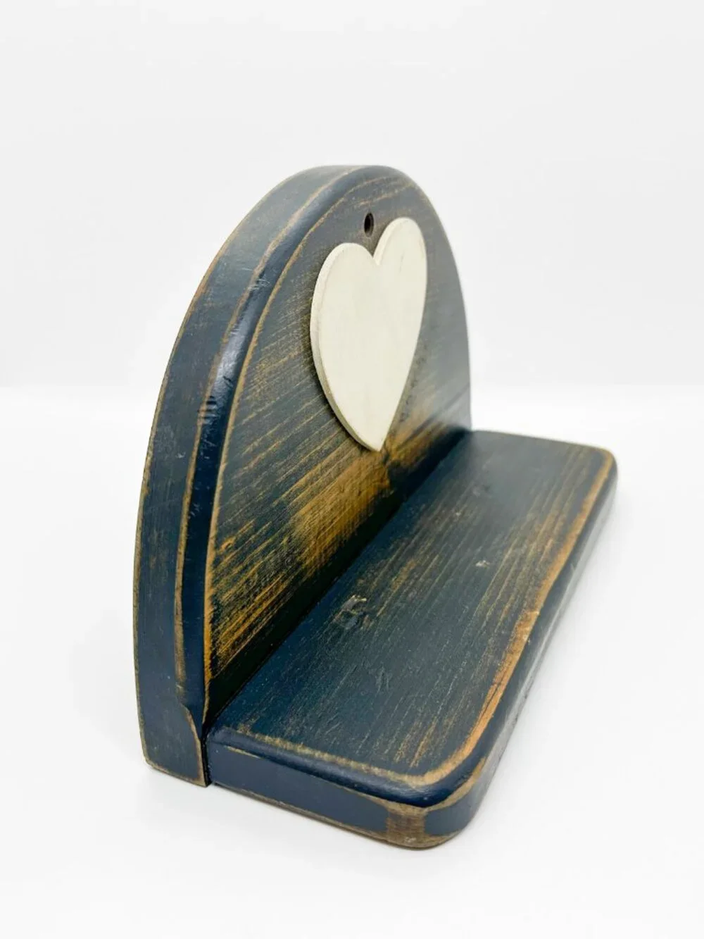 Vintage Handmade Wood Heart Mini Shelf Boho Cottagecore Country Farm